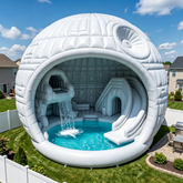 Inflatable Dome Pool with Slide & Waterfall
