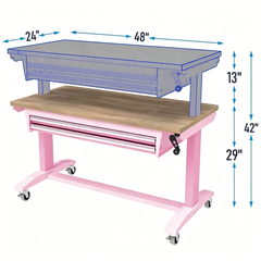 48-Inch 2-Drawer Adjustable Height Workbench