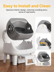 Automatic Self-Cleaning Cat Litter Box with Step