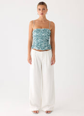 Alayna Sequin Top - Aqua
