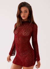 Arianna Mini Dress - Maroon