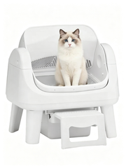 Automatic Self-Cleaning Cat Litter Box with Step