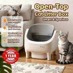 Hands-Free Open Style Self Cleaning Cat Litter Box