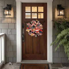 Handmade Red White Blue Patriotic Front Door Wreath