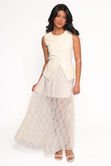 Chapel Lace Maxi Skirt - Cream