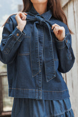Cleo Denim Bow Jacket - Indigo