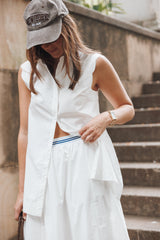 Deirdre Scallop Button Up Shirt - White