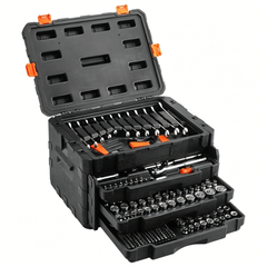 450Pcs Professional Socket & Wrench Set – 3-Piece Drive, SAE/Metric