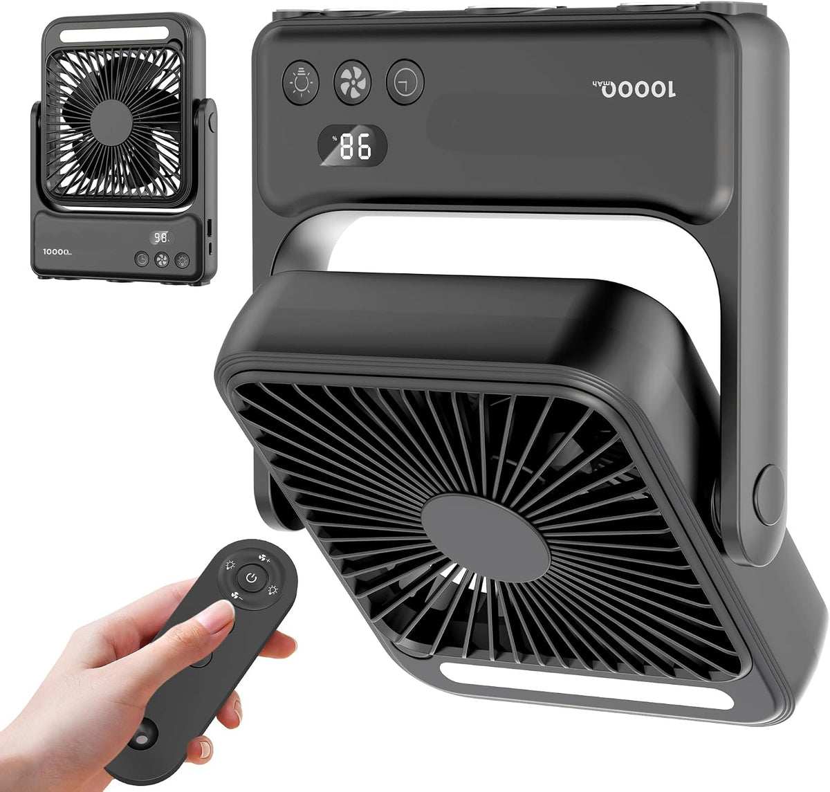 4-Speed Travel Fan with LED