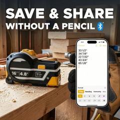 One Hand Digital Measuring Tape with Integrated Square Edge