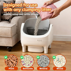 Hands-Free Open Style Self Cleaning Cat Litter Box