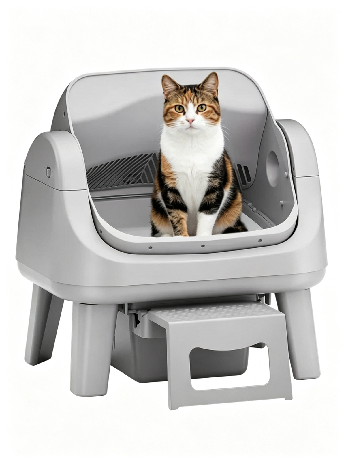 Automatic Self-Cleaning Cat Litter Box with Step