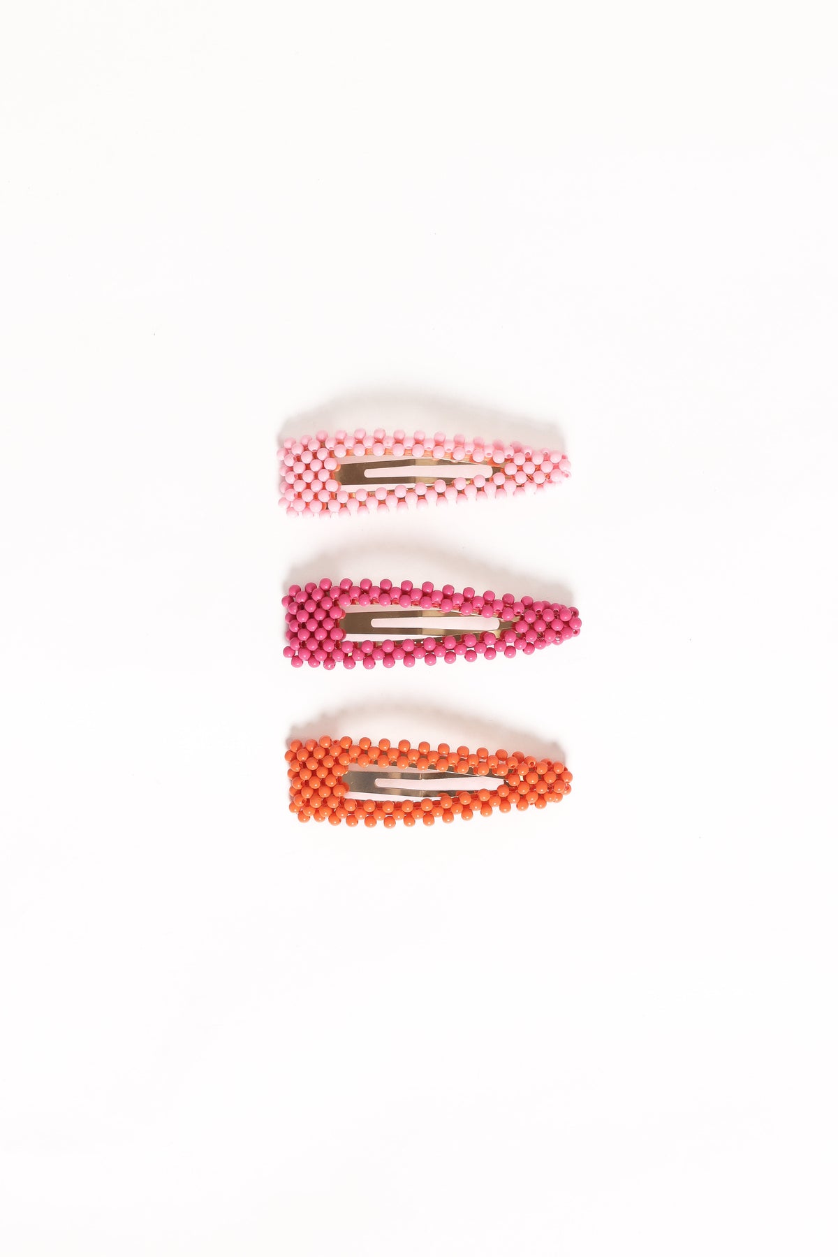 Billie 3 Pack Hair Clips - Pink/Orange