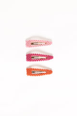 Billie 3 Pack Hair Clips - Pink/Orange