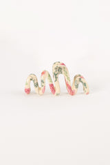 Cambria Floral Hair Clip - White/Pink
