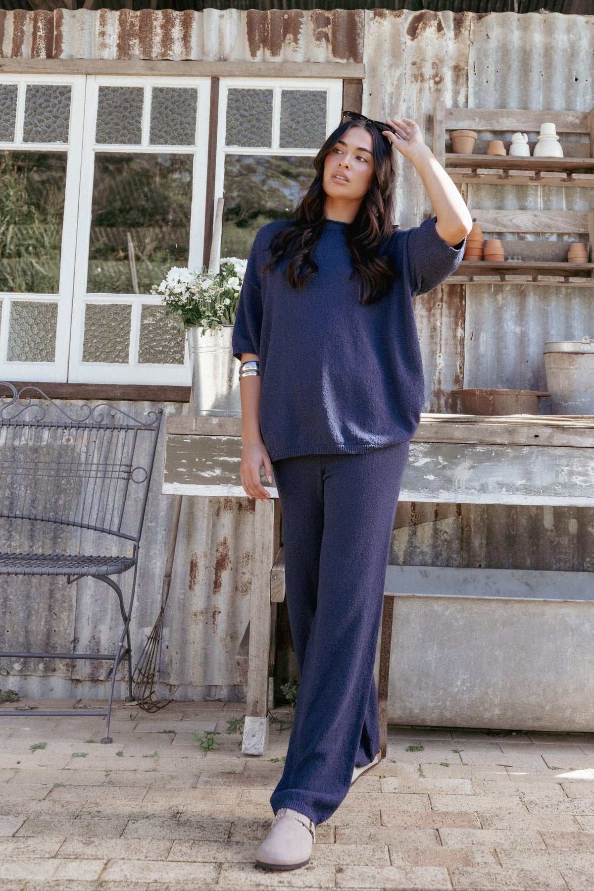 Ashby Knit Pant - Navy