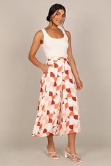 Cassandra High Waisted Pants - White Print