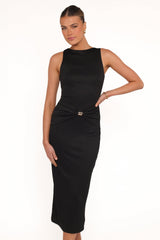 Ashami Midi Dress - Black