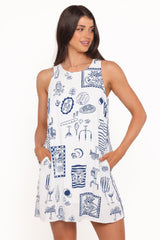 Chester Mini Dress - Chantal Blue Print