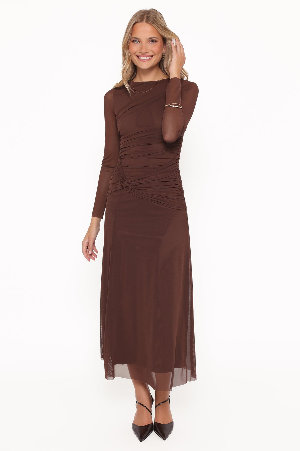 Colton Long Sleeve Maxi Dress - Brown