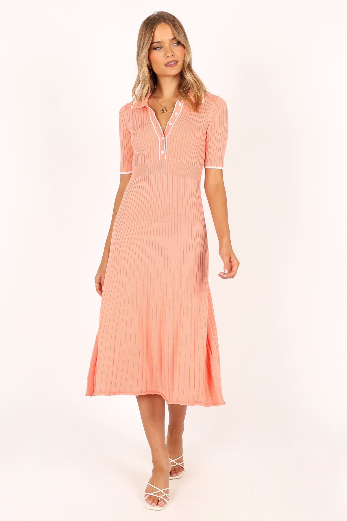 Diana Midi Dress - Coral