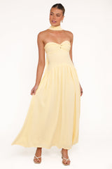Flaxton Midi Dress - Butter Yellow