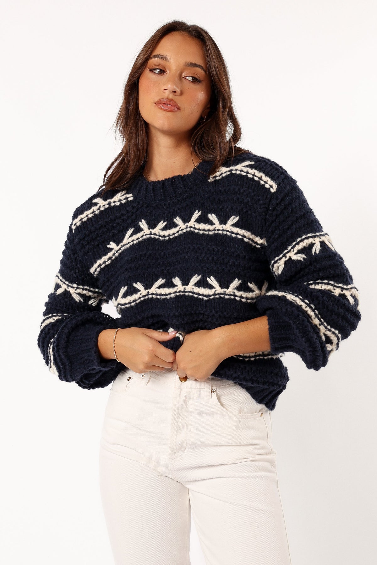 Bryony Knit Sweater - Navy