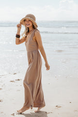 Ayla Linen Jumpsuit - Mocha
