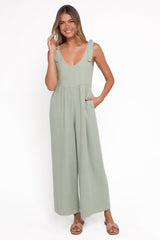 Ayla Linen Jumpsuit - Sage