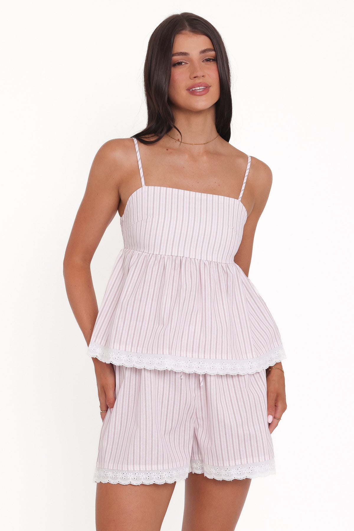 Bridie Short Set - Pink Stripe