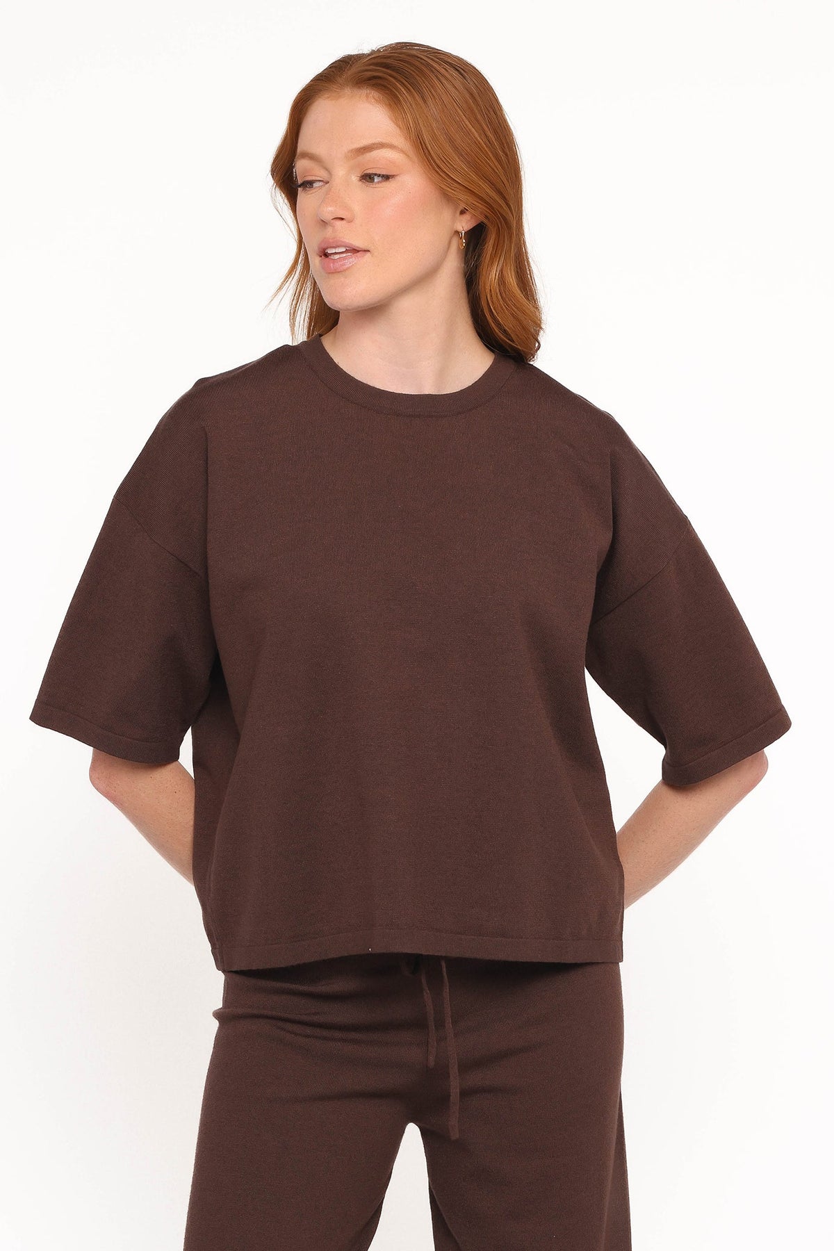 Ash Knitted T-Shirt - Chocolate