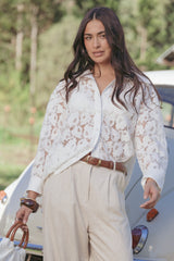 Carol Lace Shirt - White