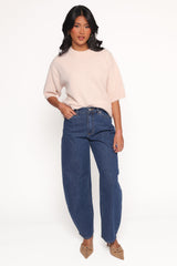 Elmira Knitted Tee - Light Pink