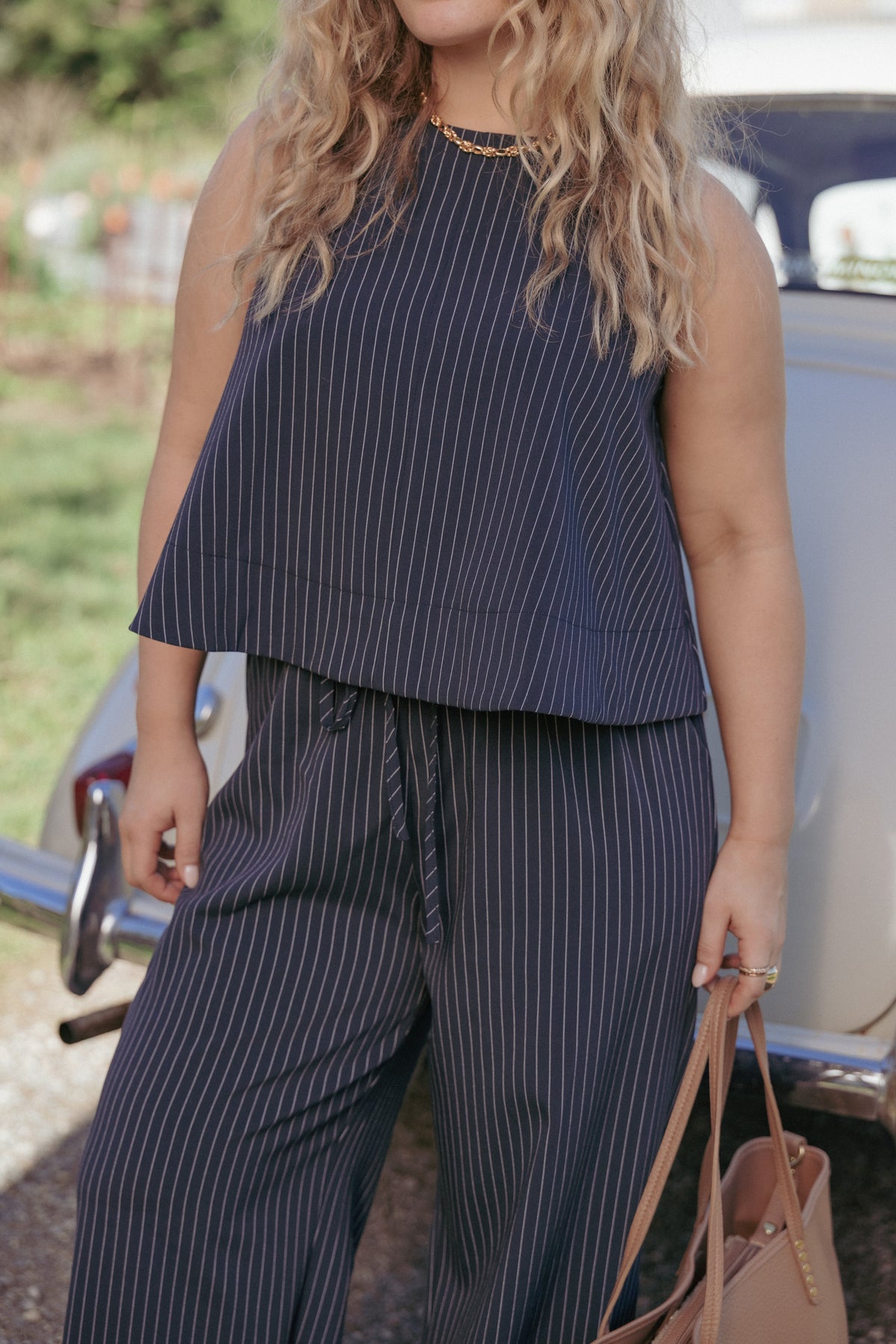 Enda Top - Navy White Stripe