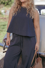 Enda Top - Navy White Stripe